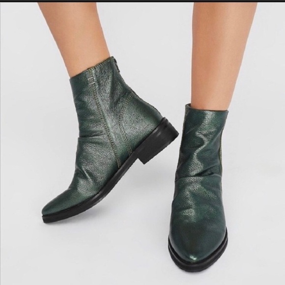 metallic green boots